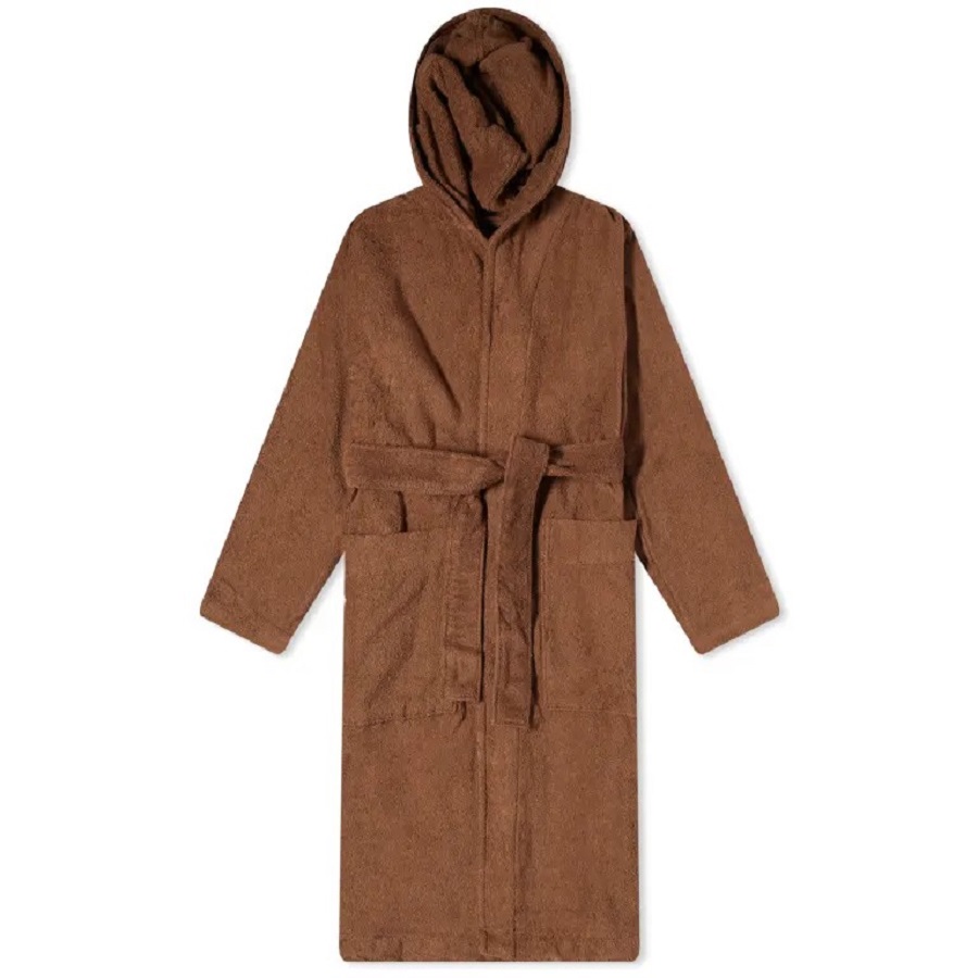 Халат Tekla Fabrics Terry Hooded, коричневый бежевый классический халат tekla