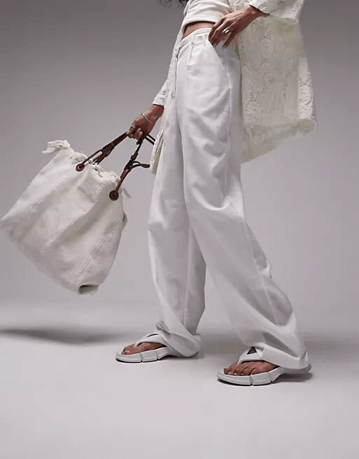 

Брюки Topshop Linen-blend, белый