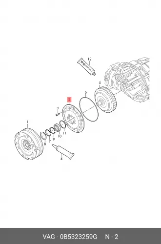 Крышка корпуса коробки передач SLEEVE COLLAR, GEARBOX HUB 0B5323259G VAG