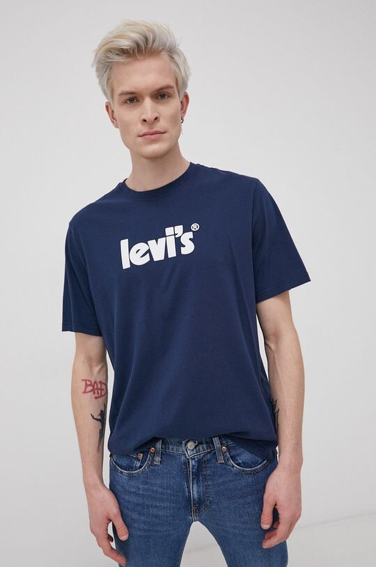 

Хлопковая футболка Levi's, темно-синий