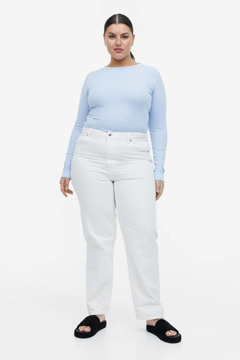 

Блуза из смесового модала в рубчик H&M, синий