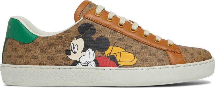 Кроссовки Disney x Gucci Ace Low Mickey Mouse - Beige, бежевый - фото