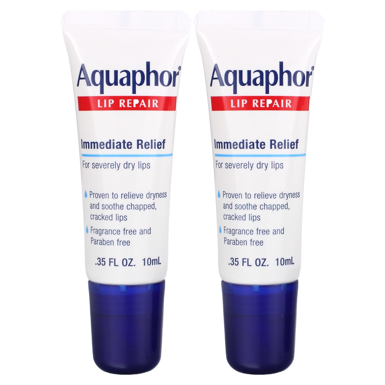 Восстановление Губ Aquaphor, немедленное облегчение, 2 тюбика по 10 мл aquaphor lip repair немедленное облегчение без отдушек 2 тюбика по 10 мл 0 35 жидк унции