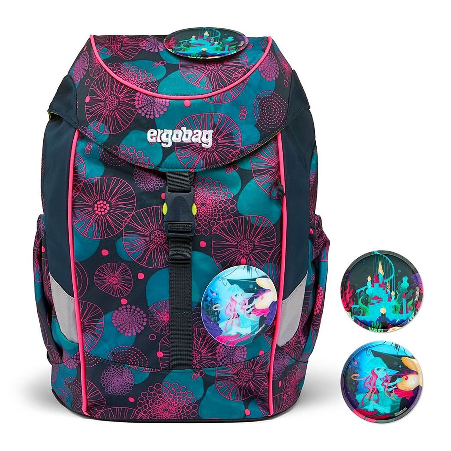 

Рюкзак Ergobag CoralBear, темно-зеленый/розовый/синий
