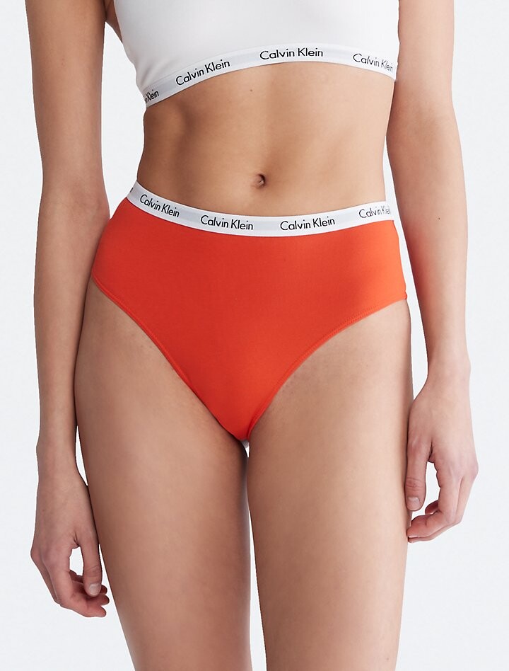 

Хлопковые трусики-танга с высокой талией и логотипом Carousel Calvin Klein