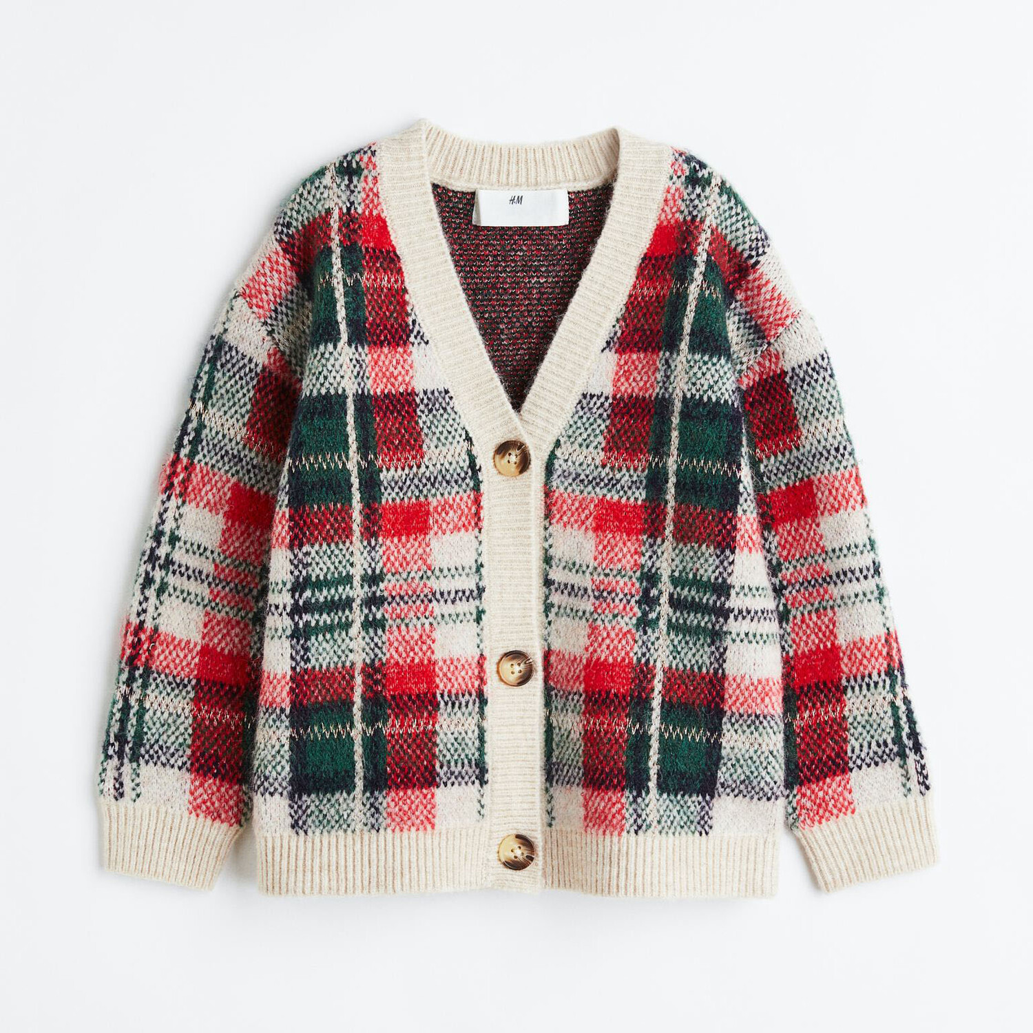 

Кардиган с узором H&M Plaid, красный