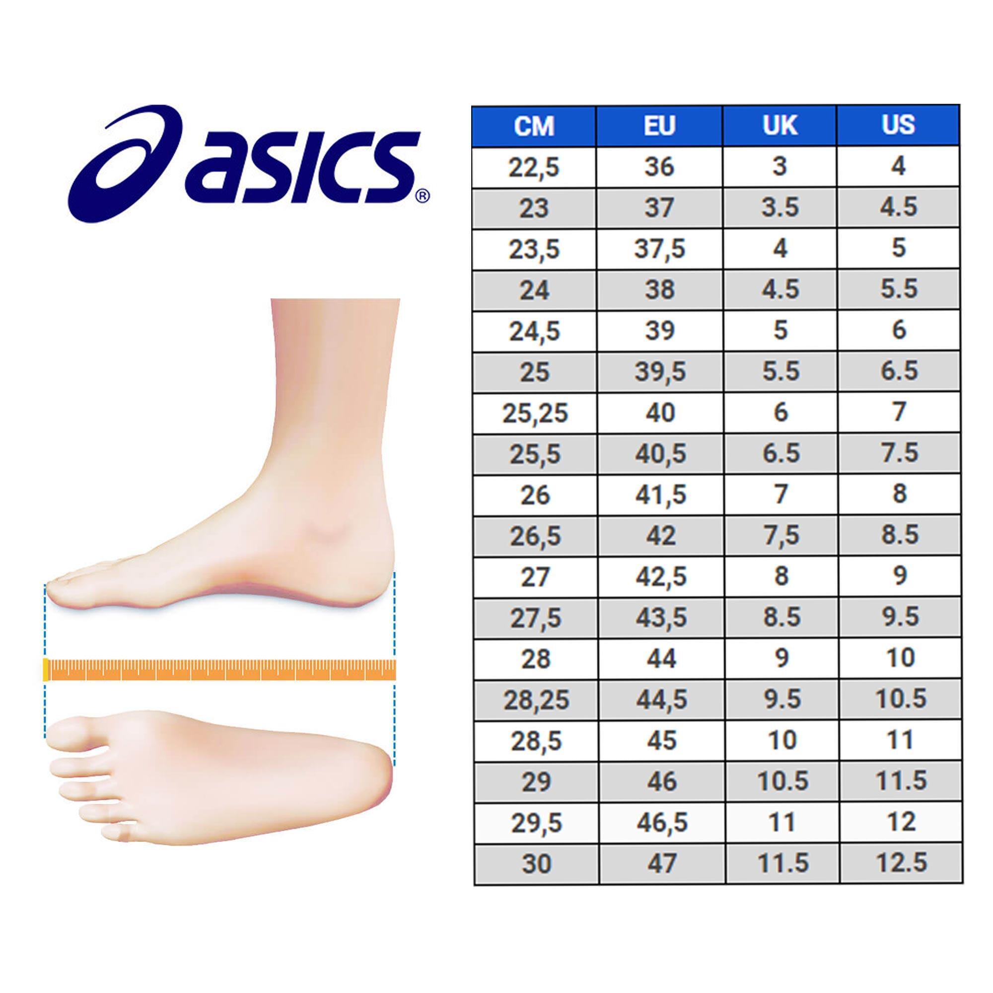 Asics us shoe size conversion best sale