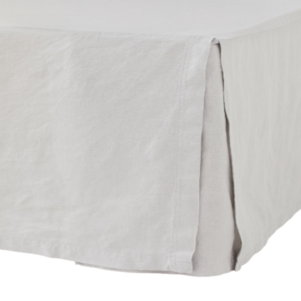 Подзор для кровати из хлопка H&M Home Linen-blend, светло-серый