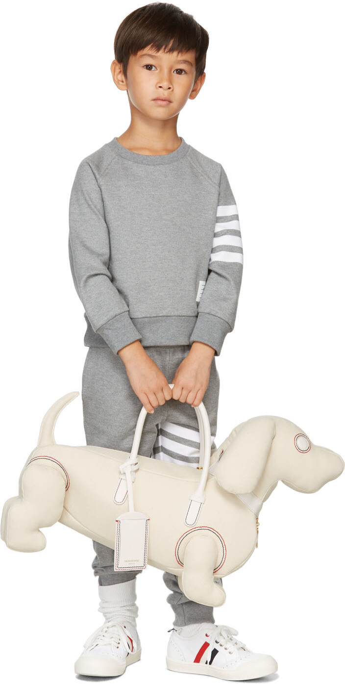 

Детская серая толстовка Loopback 4-Bar Thom Browne