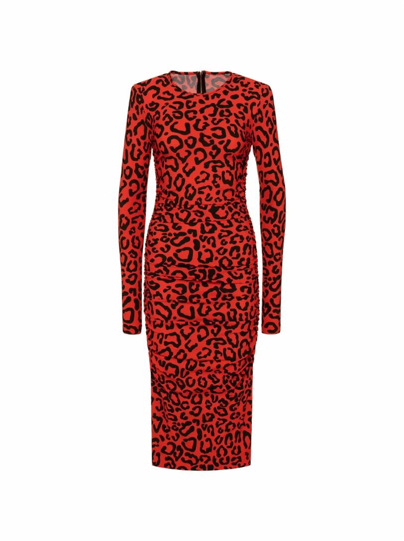 

Платье миди с леопардовым принтом Dolce&Gabbana