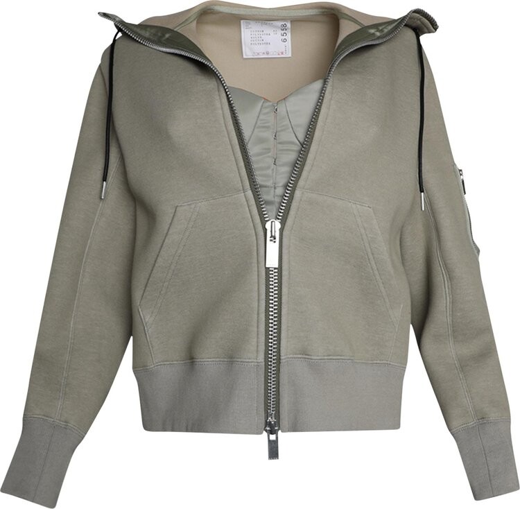 

Худи Sacai Nylon Twill X Sponge Sweat Hoodie Khaki/Beige, загар