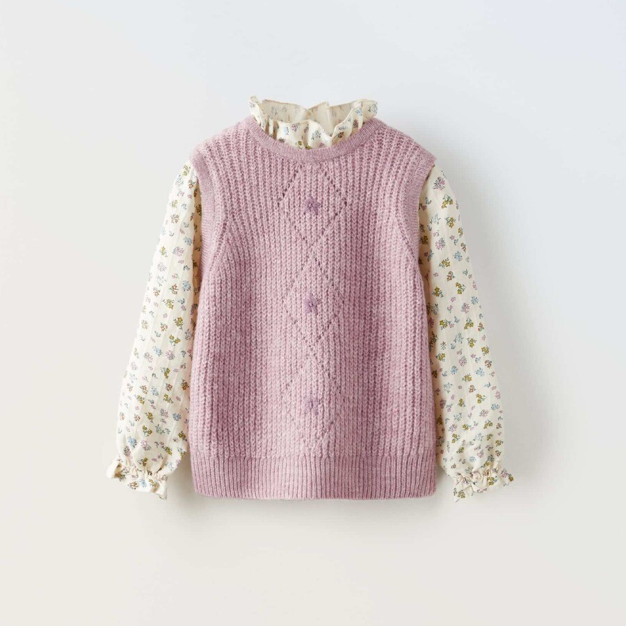 

Свитер Zara Contrast, сиреневый