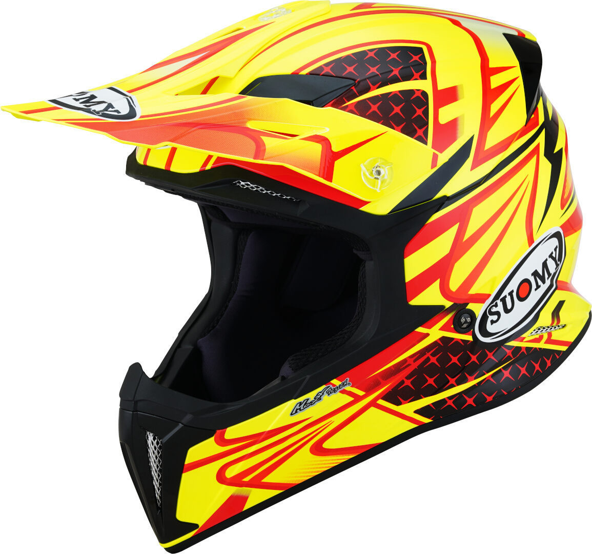 Шлем Suomy X-Wing Duel для мотокросса, желтый/красный шлем для мотокросса blade race div fxr черный желтый красный