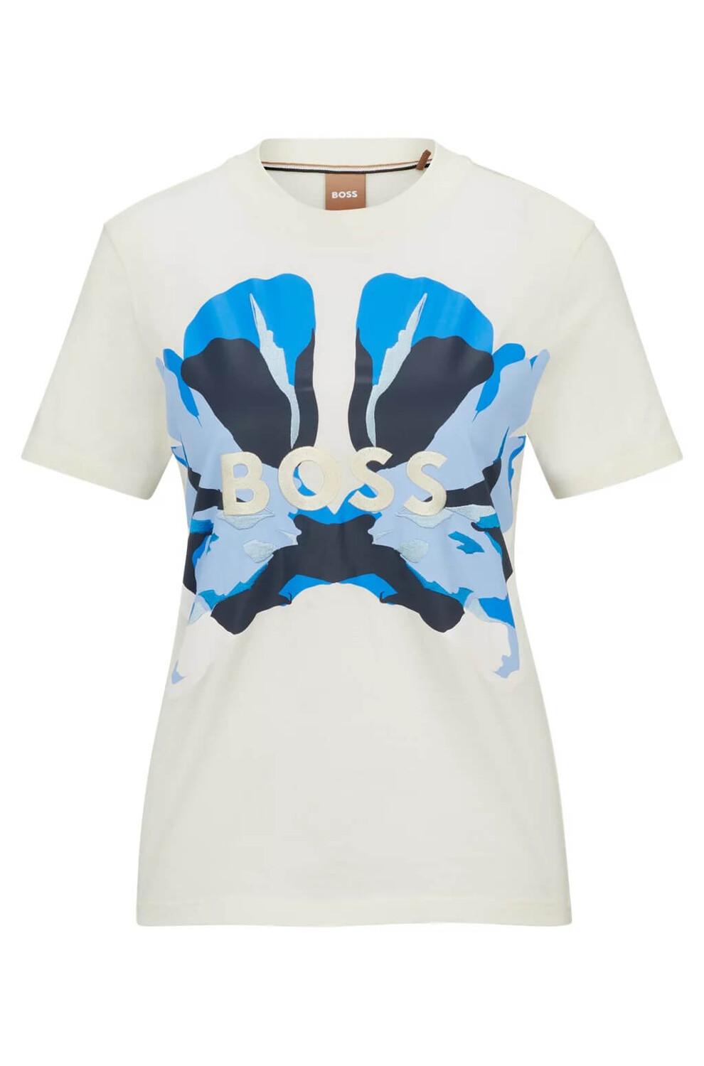 

Футболка Boss Cotton Slim Fit With Seasonal Artwork, белый