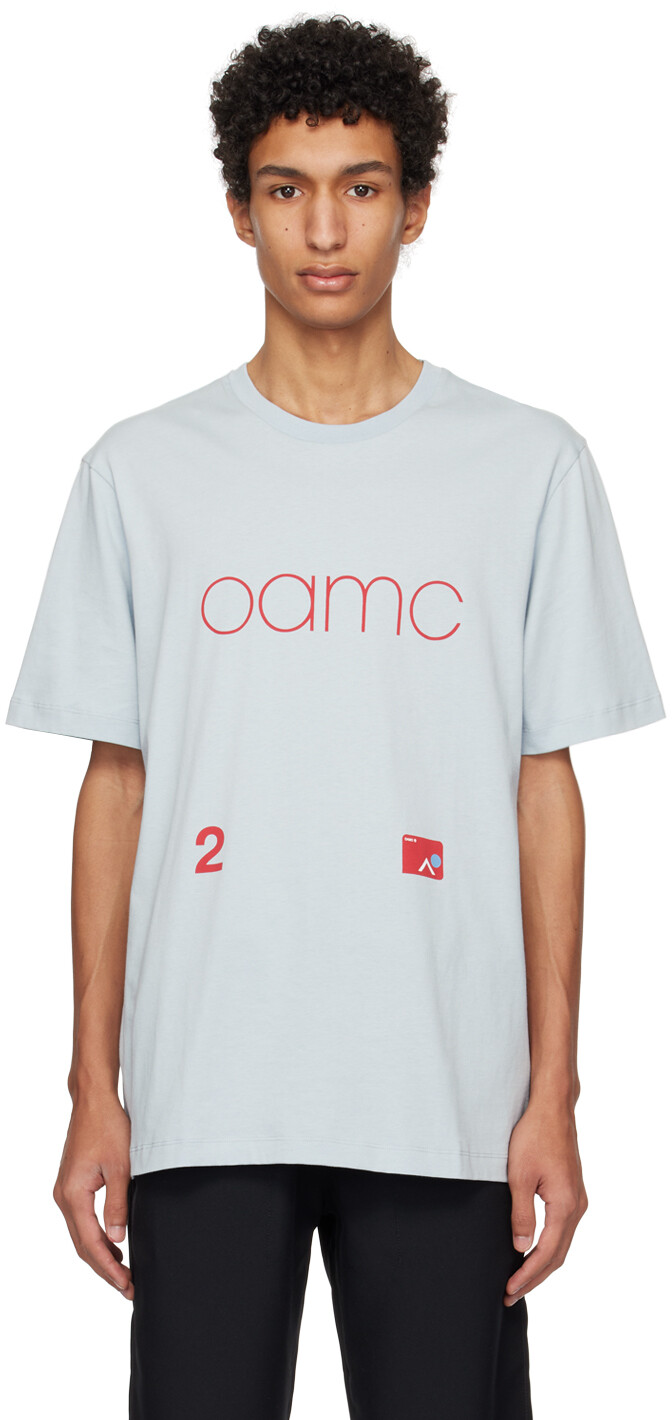 

Синяя футболка с принтом OAMC, Синий