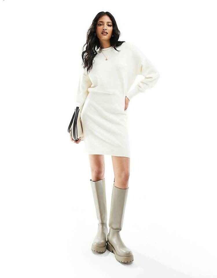 

Платье Pimkie Fluffy Mini Jumper Dress, кремовый