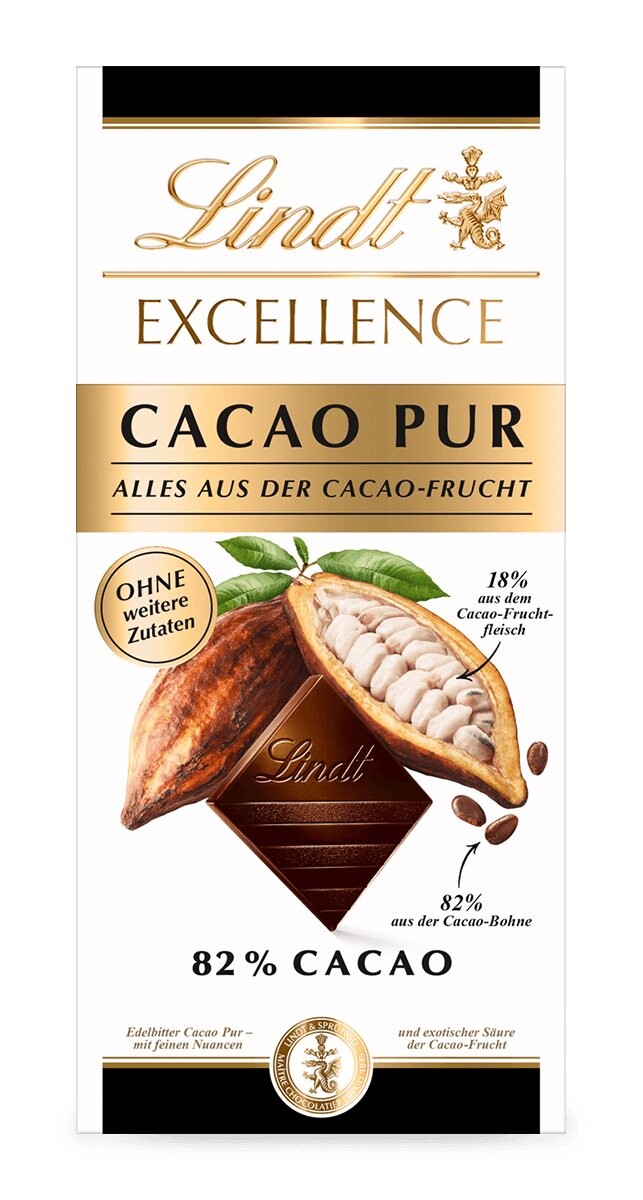 

Шоколад Lindt Excellence Cacao Pure, без сахара, 80г