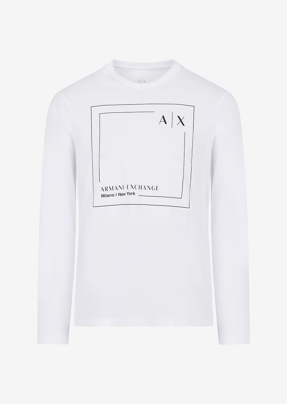 

Футболка с длинными рукавами из органического хлопка Armani Exchange, белый