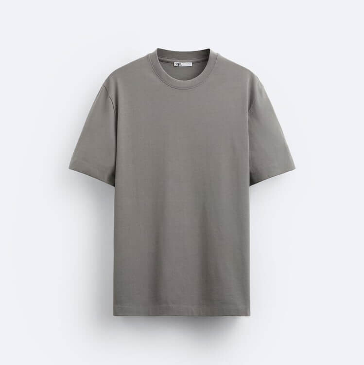 

Футболка Zara Basic, темно-серый