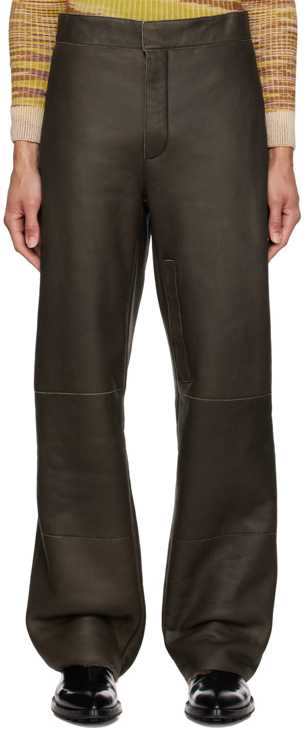 

Кожаные брюки цвета хаки 'Le Pantalon Pastre' Jacquemus