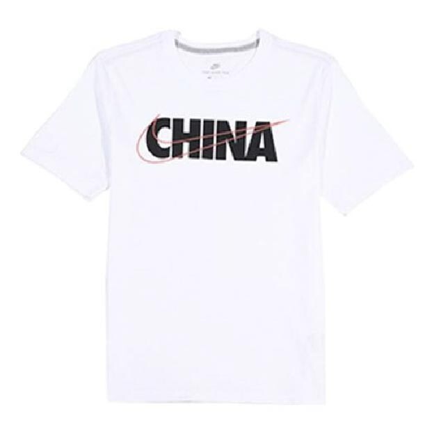 

Футболка Nike Round-Collar Short-Sleeved Male, белый