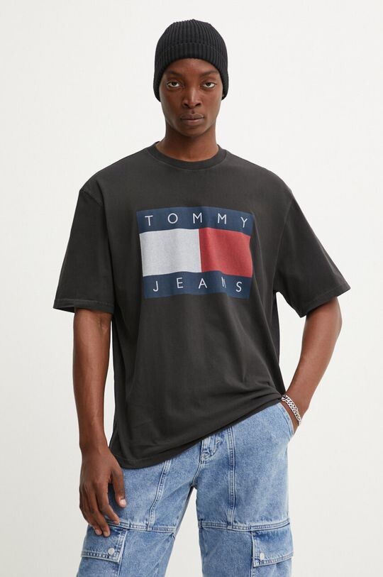 

Хлопковая футболка Tommy Jeans, черный