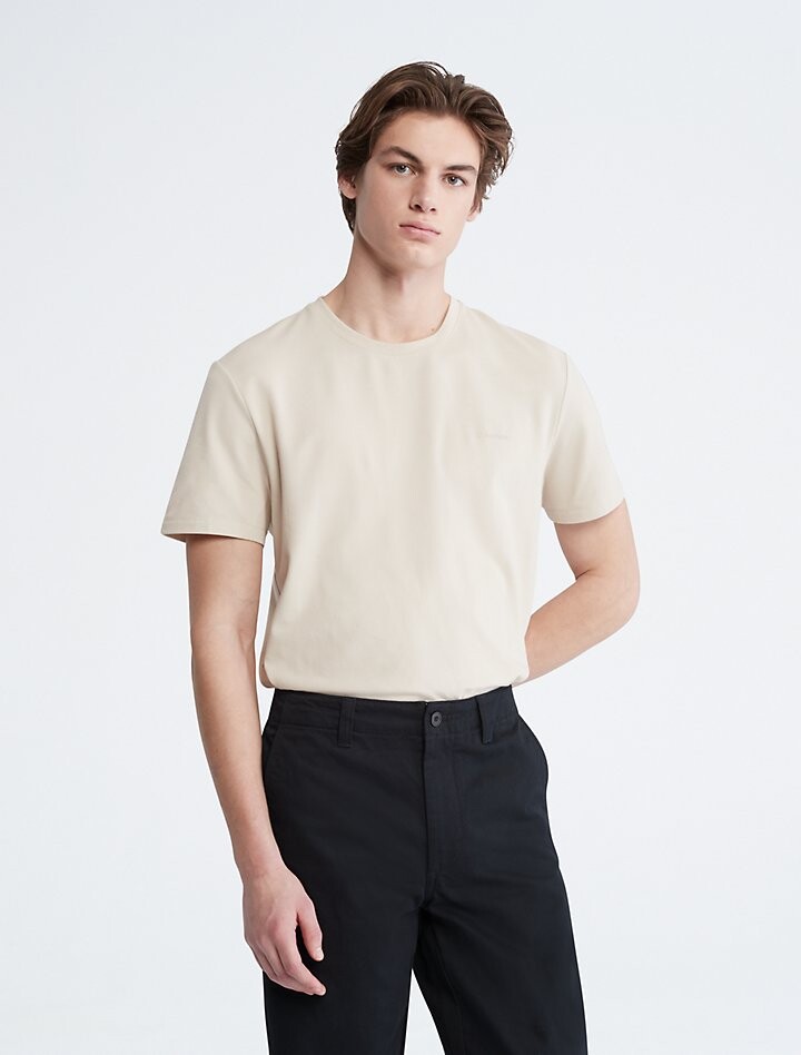 

Футболка CK Move из технического пике Calvin Klein, аргиллит