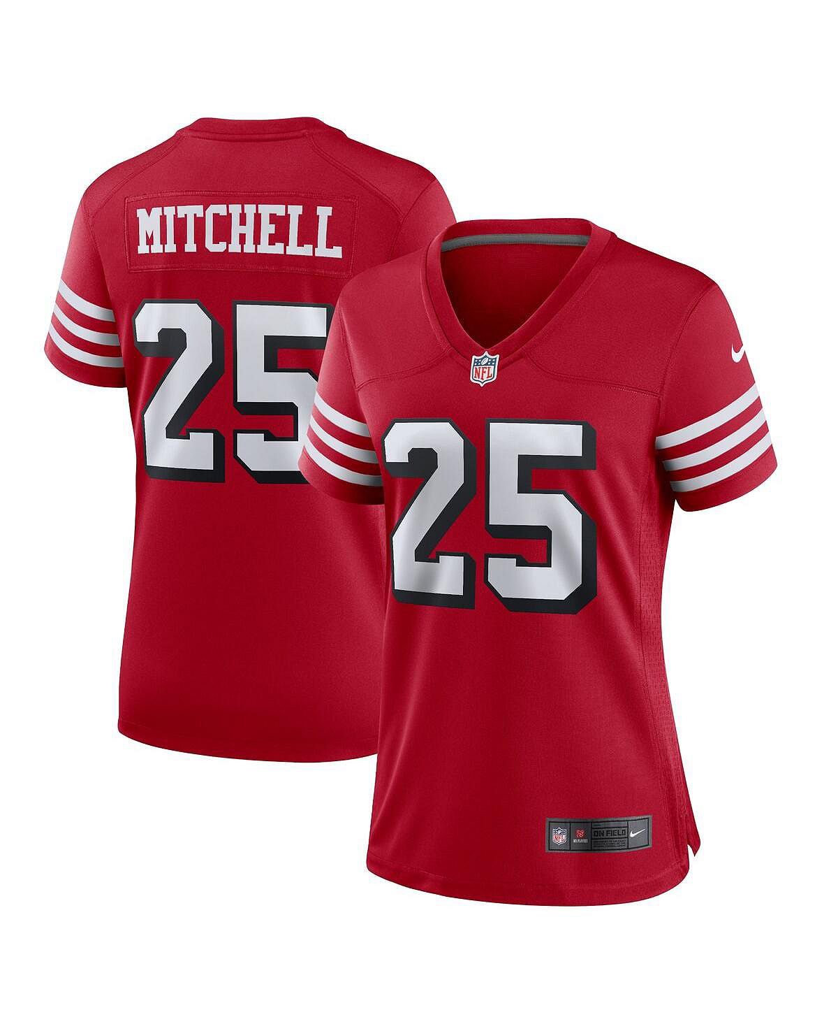 цена Женская майка elijah mitchell scarlet san francisco 49ers alternate team game Nike