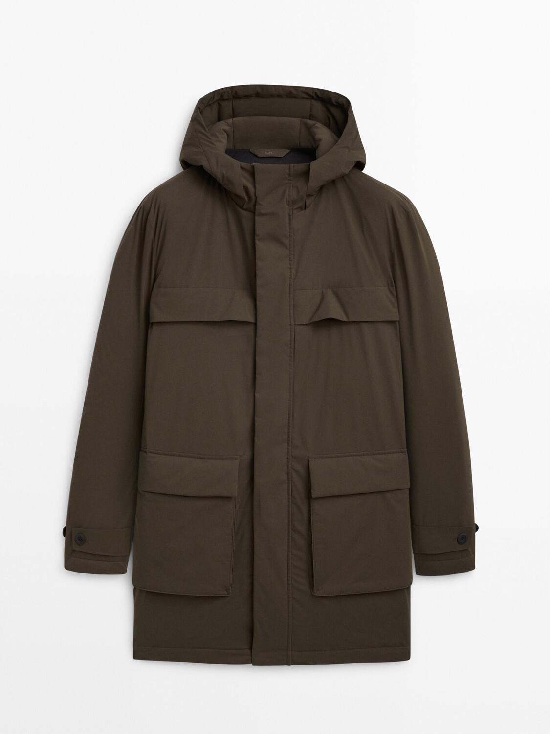 

Пуховик Massimo Dutti Zero Gravity With Down And Feathers Padding, коричневый