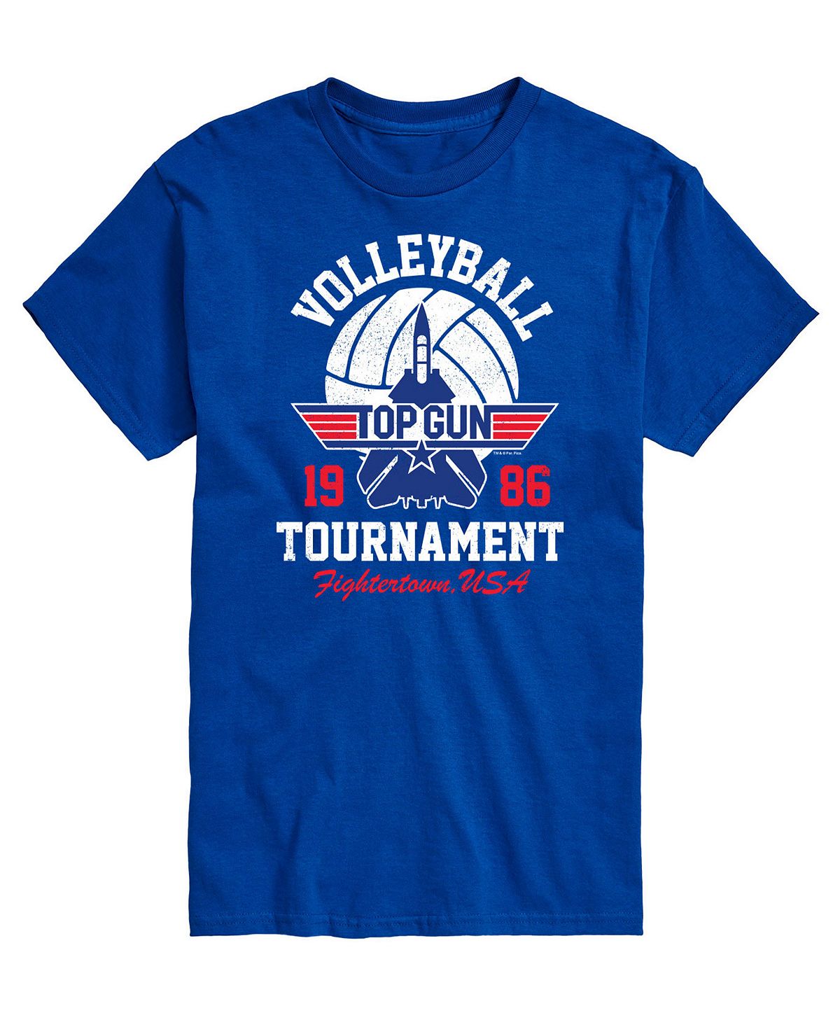 цена Мужская футболка с принтом top gun volleyball tournament AIRWAVES, синий