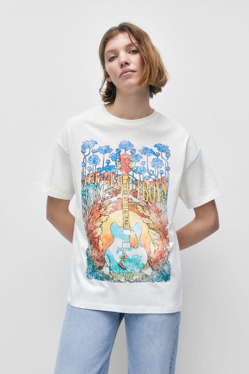 

Белая пляжная футболка для мальчиков Pull&Bear