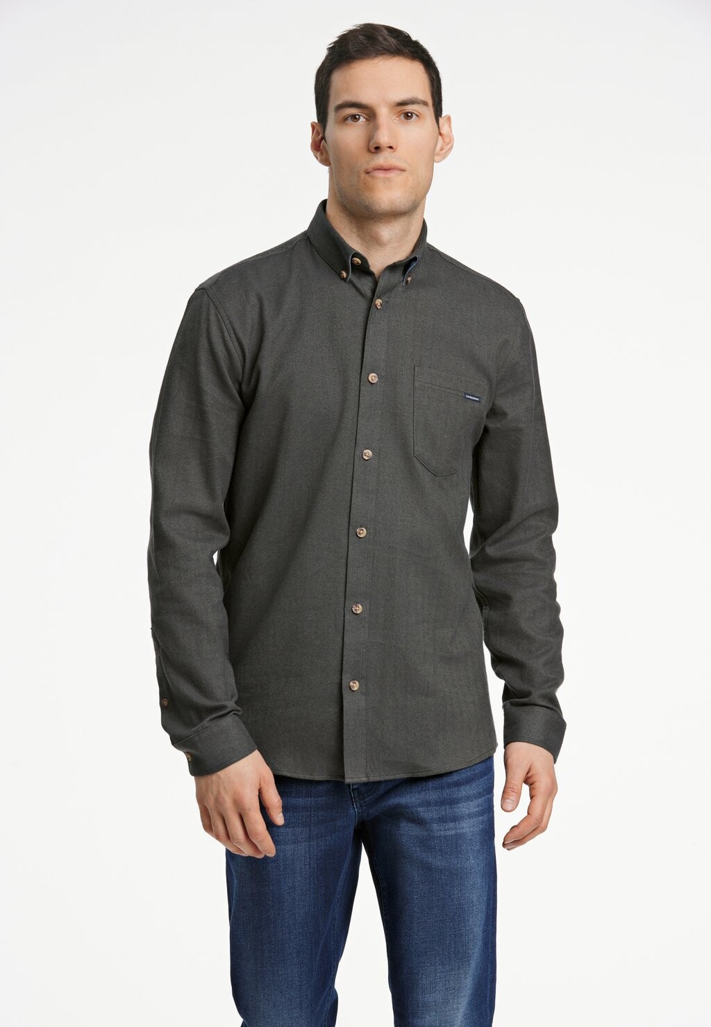 

Рубашка BRUSHED HERRINGBONE L S Lindbergh, цвет army