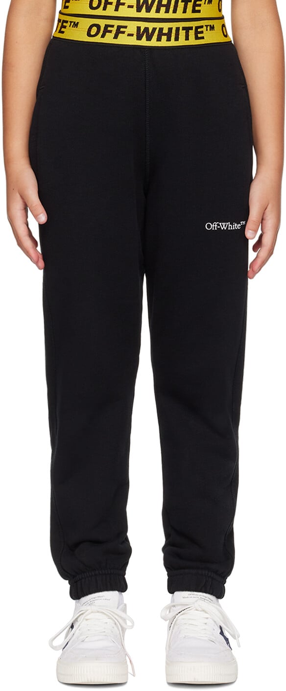 

Off-White Детские черные спортивные штаны в индустриальном стиле