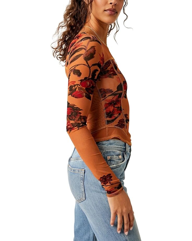 

Топ Free People Bettys Garden Top, цвет Sepia Combo
