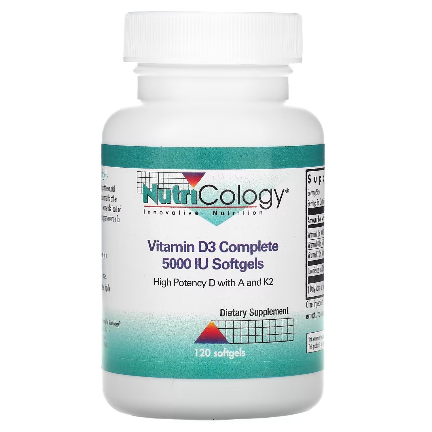 

Nutricology Комплекс витаминов D3 5000 МЕ, 120 мягких таблеток