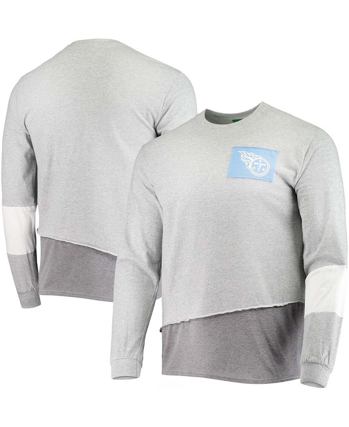 

Мужская серая футболка с длинным рукавом tennessee titans angle Refried Apparel, серый