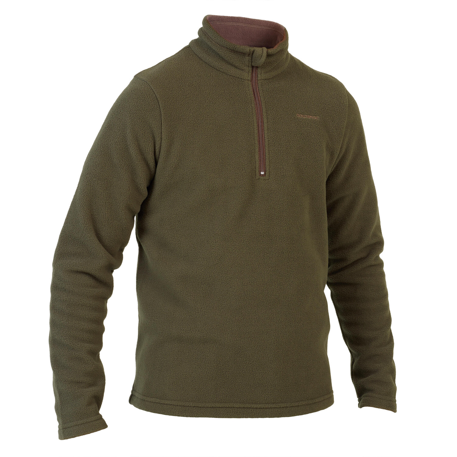 

Свитер флисовый 100 детский 1/2 ZIP зеленый SOLOGNAC, темный хаки