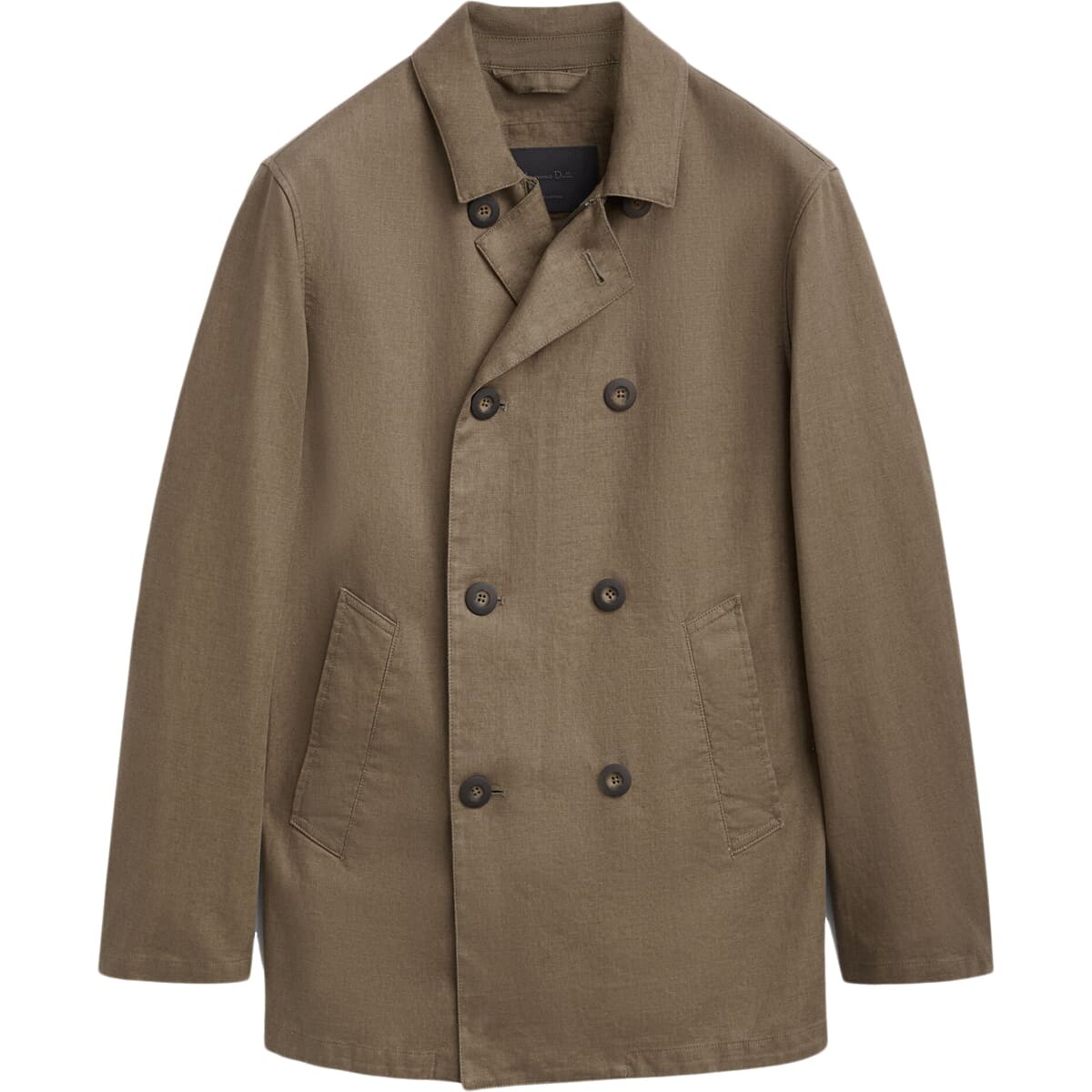 

Куртка-тренч Massimo Dutti 3-Layer Linen Blend, бежево-зеленый