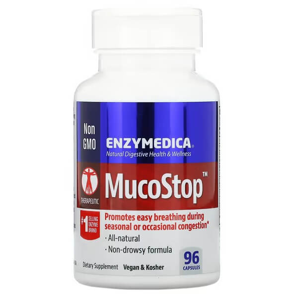 Ферменты MucoStop 96 капсул, Enzymedica ферменты candidase 120 капсул enzymedica