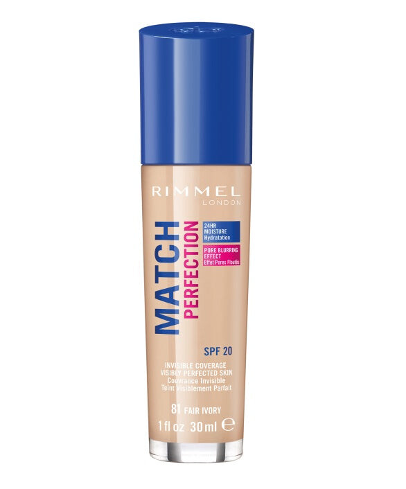 

Rimmel Тональный крем Match Perfection 081 Яркая слоновая кость SPF20 30 мл