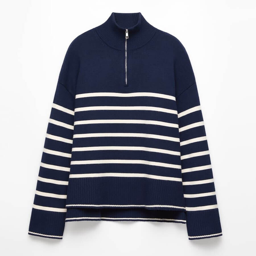 

Джемпер Oysho Striped Knit Jumper, темно-синий