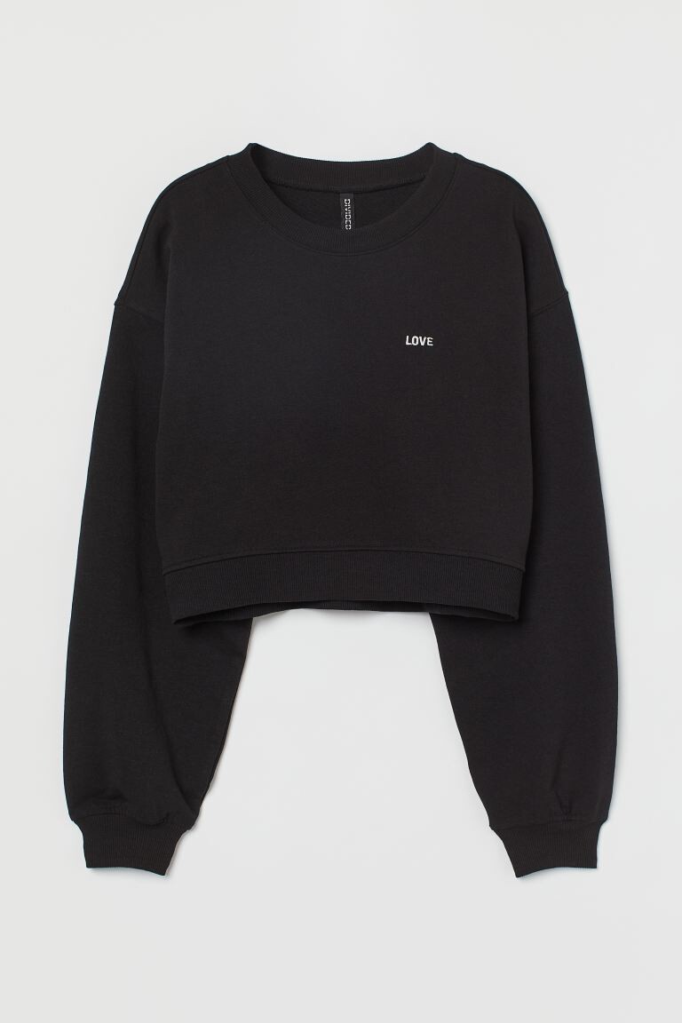

Укороченная толстовка H&M, черный/любовь