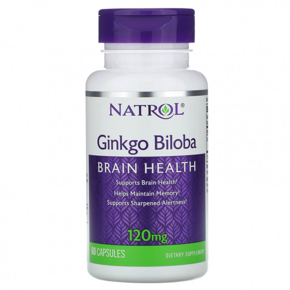 Гинкго Билоба Natrol 120 мг, 60 капсул гинкго билоба force factor 120 мг 120 растительных капсул