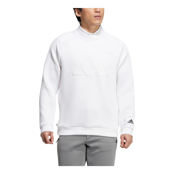 

Толстовка Adidas Bos Spcr Sweat Solid Color Large Logo Embroidered Pullover Round Neck Half Zipper Long Sleeves White, Б