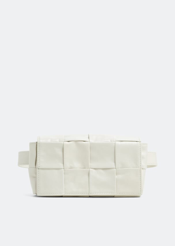 

Ремень BOTTEGA VENETA Mini Cassette belt bag, белый