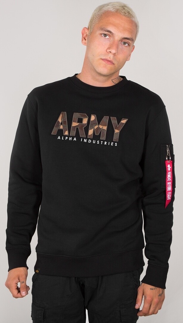 

Толстовка Alpha Industries Army Camo, черно-камуфляжная, Черный