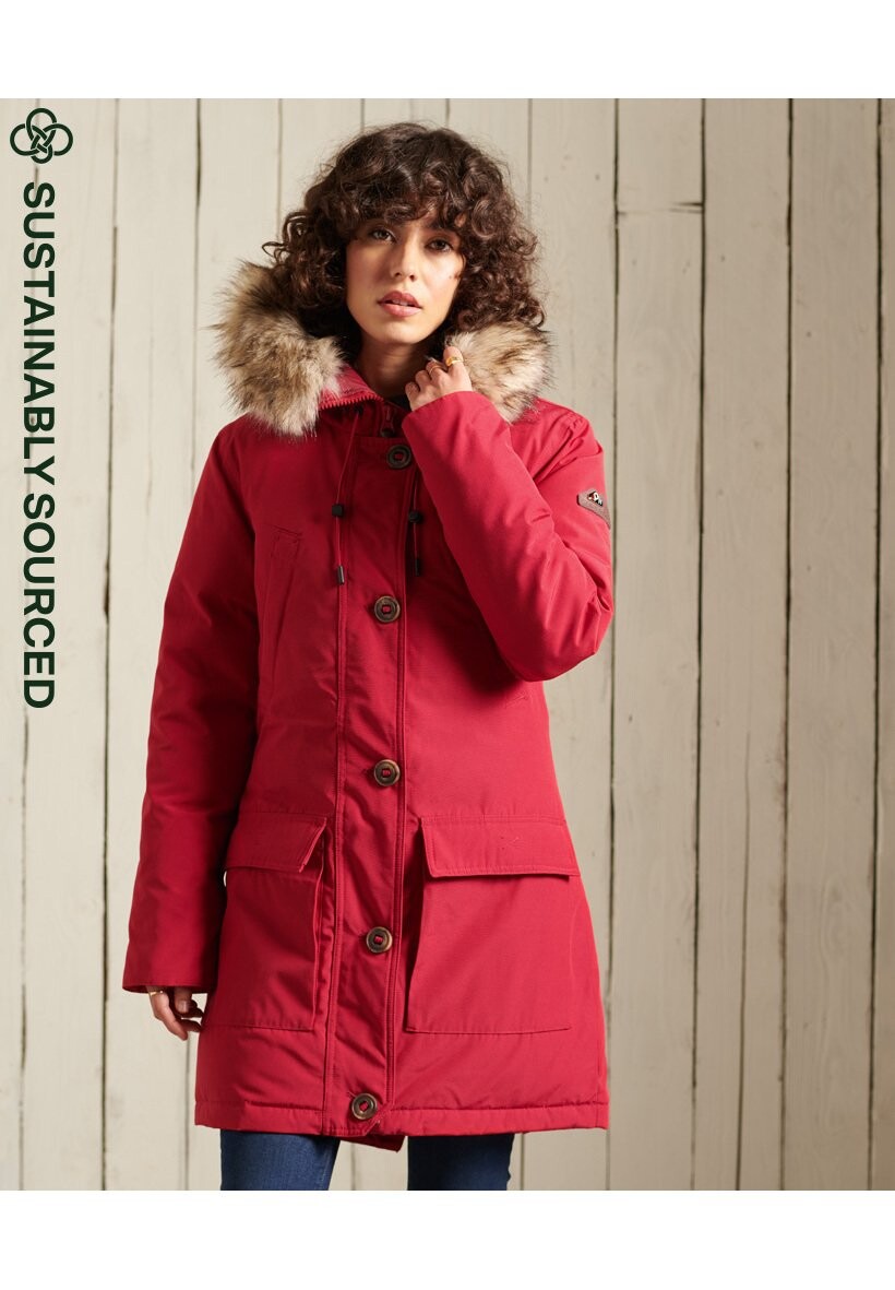 

Пуховик Superdry, красный