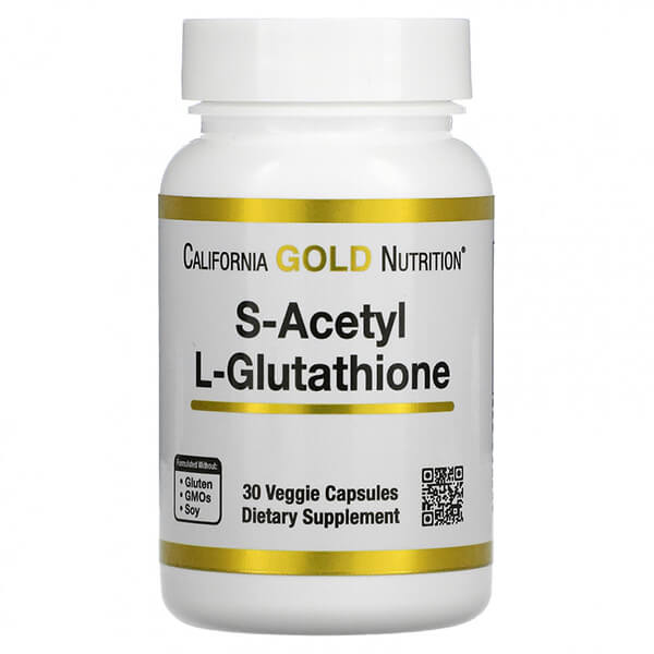 S-ацетил-L-глутатион California Gold Nutrition 100 мг, 30 капсул