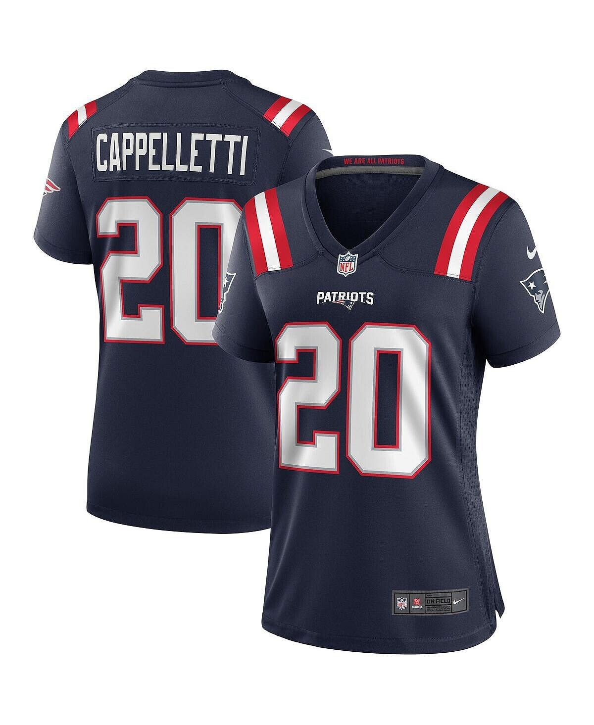 

Женское джерси gino cappelletti navy new england patriots game для пенсионеров Nike, синий