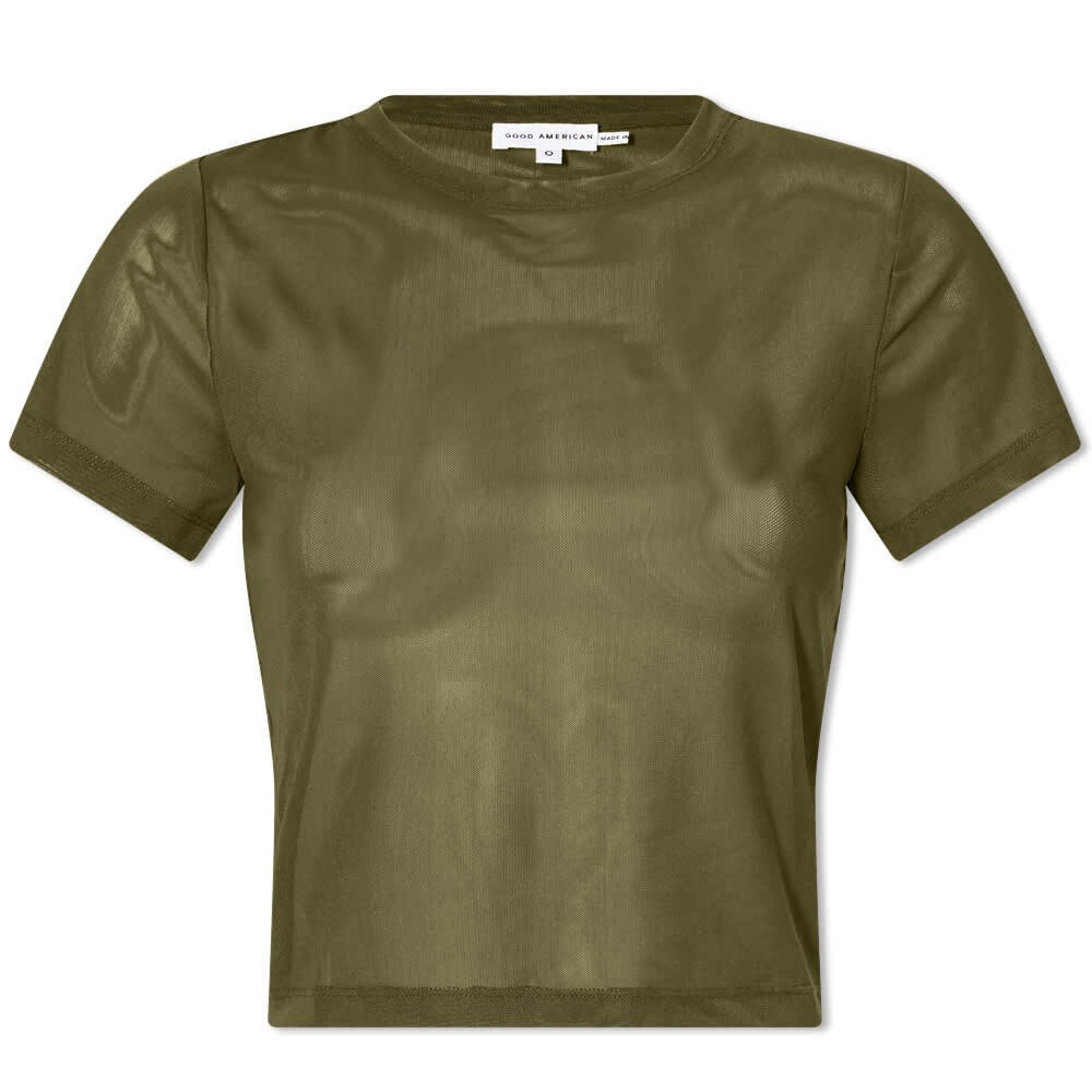 

Футболка Good American Mesh Cropped Tee, Коричневый
